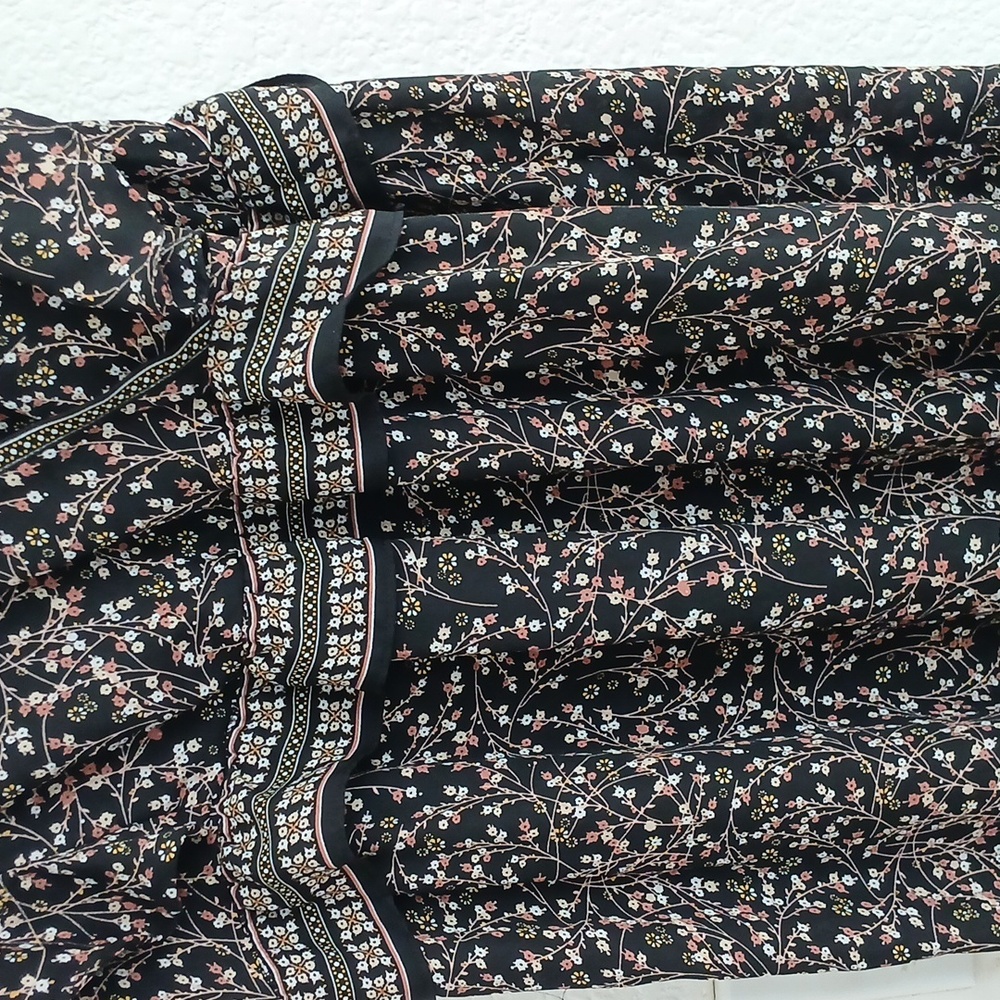 Max Studio Black and Pink Patterned Midi Dress - Picture 4 of 4